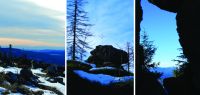 67 unser halbwilder wald an der grenze - foehnstimmung am kiesruck - kiesruck mit kreuz und fenster